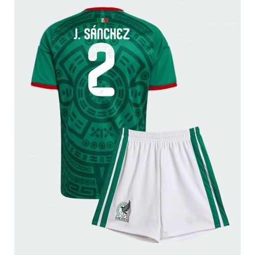 Stroje piłkarskie Meksyk Jorge Sanchez #2 Koszulka Podstawowej dla dzieci MŚ 2026 Krótki Rękaw (+ szorty)